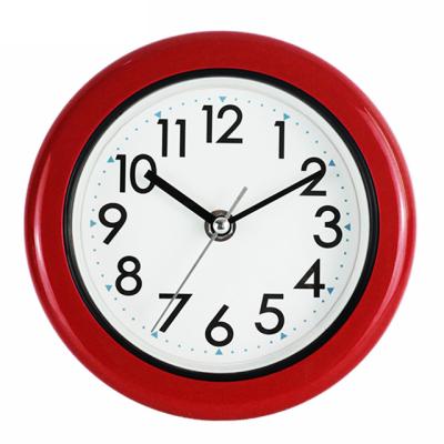 China WC17008 Style Red Color Round Shape Antique Waterproof Plastic Wall Clock For Bathroom Red for sale