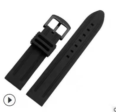 China Industrial Wide Silicone Watch Band 16mm 12 Cm Lengths With Buckle for sale