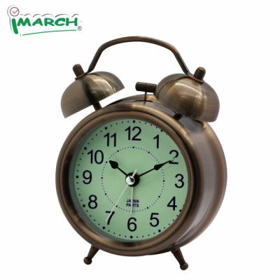 China 2020 CE ROSH OEM Style Large Metal Double Bell Alarm Clock Antique Old School Design Twin for sale