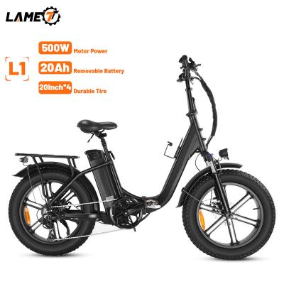 China Wholesale Hot Sale Aluminum Alloy Foldable Tire Electric Bike 20 Inch Snow Tire 48V 20ah Lithium Battery E-Bike 500W Motor Manufacture Bike Bicycle for sale