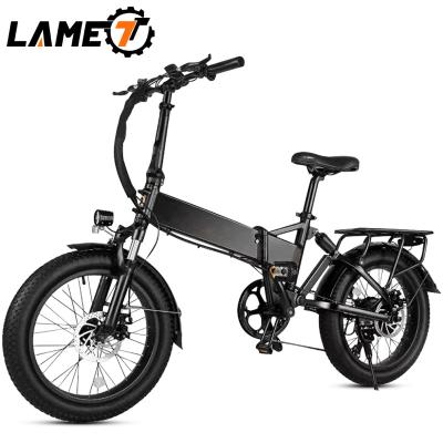 China Aluminum Alloy 20 Inch Lithium Battery Folding Fat Bike 7-Speed ​​Tire E-Bike Mini Bicycle Disc Brake Electric E-Bike for sale