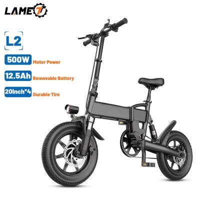 China Alloy 20 Inch 500W Lithium Battery Variable 7 Speed ​​Snow Aluminum Folding Electric Vehicle Motorized Electric Bike Electric Cycle for sale