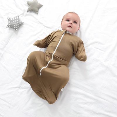 China Portable Baby Wrap Newborn Sack Summer Newborn Sleeping Bag Anti-alert Summer Fiber Stretch Wrap Sleep Sack Cool Bamboo Baby Romper for sale