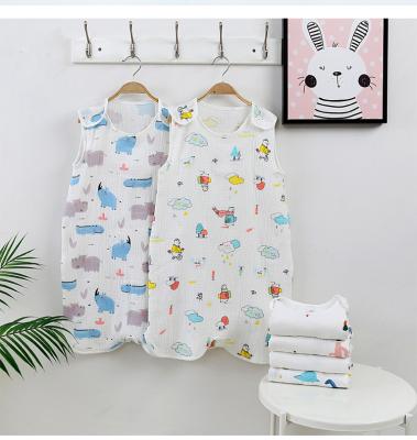 China ChuchuPuff Portable Cotton Toddler Summer Baby Sleeping Bag Sleeveless 100% Printed Quilted Print Sleep Sack With Zipper for sale