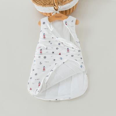 China ChuchuPuff 100% Breathable Cotton Toddler Winter Baby Sleeping Bag Sleeveless Pique Print Sleep Sack With Zipper for sale