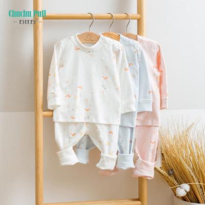 China Antibacterial High Quality Cotton Long Sleeve 100% Infant Baby Bodysuit Set With Shoulder Buttons for sale