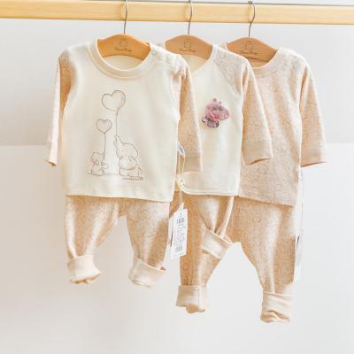 Κίνα Antibacterial Organic Cotton Bodysuit Baby Kids Pajamas Heart Shaped Animal Baby Clothing Set προς πώληση