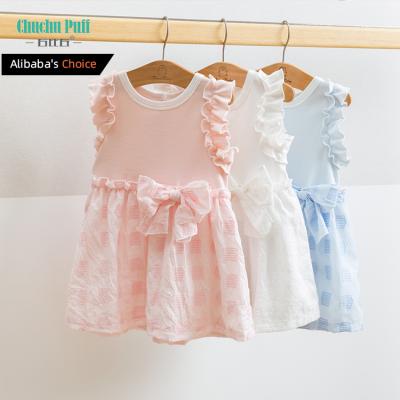 Κίνα F1728 Baby Dance Dress Anti-Static Babies Dress Designs Sleeveless 100% Cotton Baby Dress προς πώληση