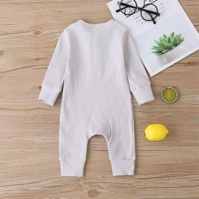 China 2021 New Arrival Spandex/Cotton Long Sleeve Baby Rompers Zipper Knitted Wholesale 100% Cotton Fall Rompers Clothing Baby Jumpsuit Set Te koop