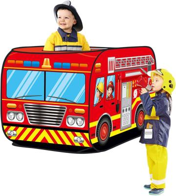 China Sports Toy Fire Truck Pop Up Kids Play Tent for Boys and Girls Indoor Outdoor Toy for sale