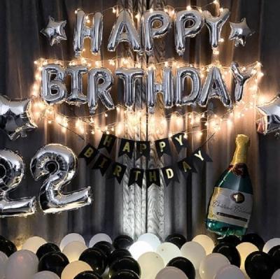 China Adult Latex Birthday Decoration Letter Balloon Set Birthday Scene Layout Party Decoration Balloon Set for sale