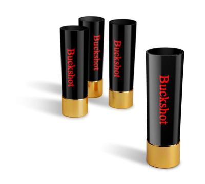 China Viable Buck Shot Glasses - Set of 4 shot glasses shaped like 12-Gauge shot gun shells for sale