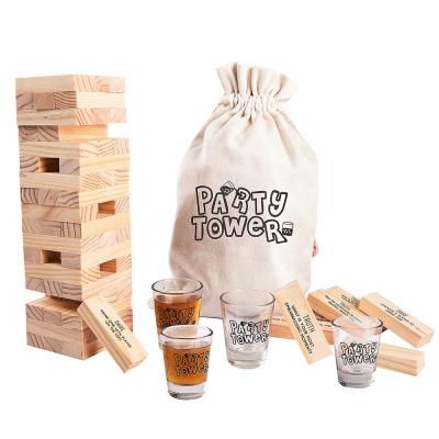 China Wooden My Mealivos Party Drunk Tower The Grab A Piece Drinking Game With Carrying Case for sale