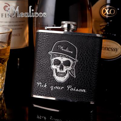 China Modern Fashion Flask 6 Ounce Food Safe Stainless Steel Hip Flask Whiskey Liquor Alcohol Drinkware Flask Wine Jar Gifts for sale