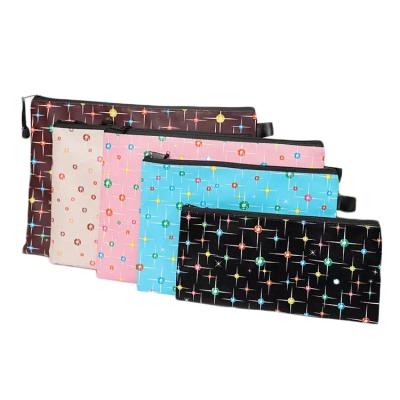 China Custom Size Accepted New Design PVC Vinyl Cloth Leather Bag Customized Folding Custom PVC Cosmetic Bag Zipper Pouch for sale