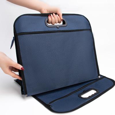 China Large Capacity Double-decker Bag Handheld Waterproof Thick Minimalist Office Paper Bag Storage for sale