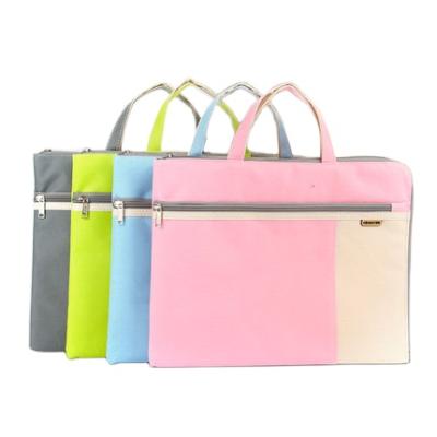 China Office School File Bags Shape Folder Organizer Document Holder Safe Canvas Large Zipper Water Resistant Custom Handbag for sale