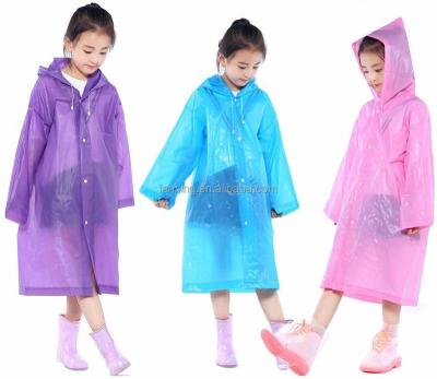 China Bachelor's Raincoat Children Raincoat Outdoor Activities EVA Rainwear Supplies Thick Material Waterproof Transparent Hooded Raincoat for sale