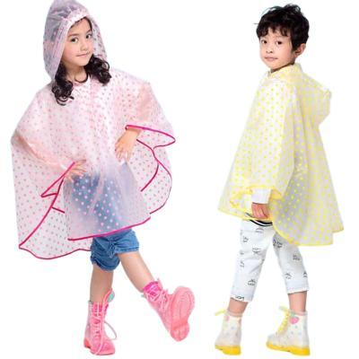 China Durable lightweight 100% waterproof EVA material for outdoor activities kids rain poncho with hood and sleeves for sale