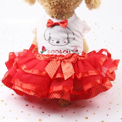 China Trend Viable Bowknot Fashion Summer Dog Dress Comfy Soft Clothes for sale