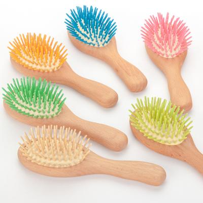 China Cushion factory direct sales children's hair color wood brush for sale