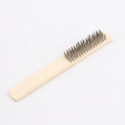 China Hot Selling Hand Brass / Steel Wire Brush With Wooden Handle for sale