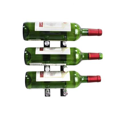 China Wall Mounted Iron Back Panel 3 Bottle Deep Peg Aluminum Wine Racks for sale