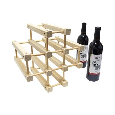 China Amazon Hot Selling Small Sustainable Portable Desktop 8 Bottle Wooden Wine Racks For Home Bar for sale