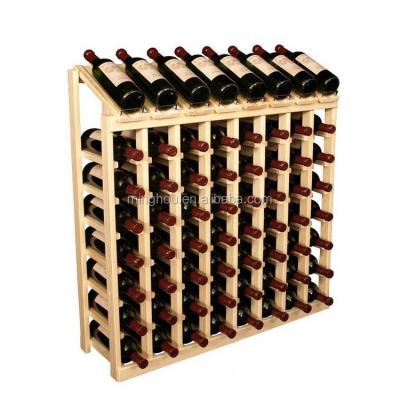 China Sustainable Classic Practical 64 Bottle Wooden Wine Bottle Rack / Wine Storage Racks for sale