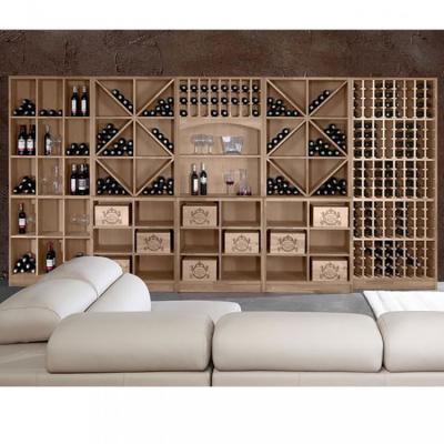 China Sustainable Luxury Series Wooden Display Bottle Cellar And Metal Wine Rack For Home Furniture for sale