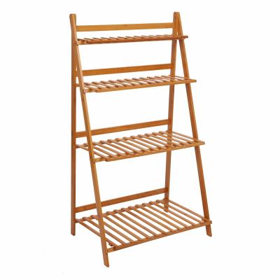 China CLASSIC Hot Sell Wooden Flower Shelf Rack For Garden Balcony for sale