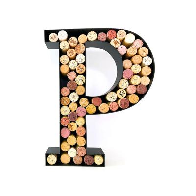 China Viable Wall Mounted Letter Wine Cork Holder Black Color Corks Collection For Sale for sale