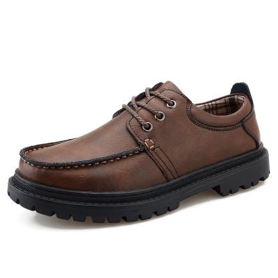 China New Rubber Men's Casual Leather Shoes Step Up Fashion Soft Bottom Comfortable Soft Shoes for sale