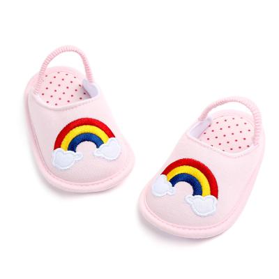 China Design Anti-slippery Cute Cotton Elastic Band Dress Infant Baby Slippers Shoes for sale