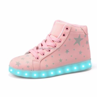 China Fashion\Comfortable\Customized Goods Led Shoes Girls Shoes With Led Light Cute Pink Led Light Up Dance Shoes for sale