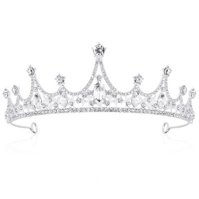 China Silver Zinc Alloy Tiara for Women Princess Crown for Girls Tiaras and Crowns for Women Rhinestone Headband for Wedding/Birthday/Prom for sale