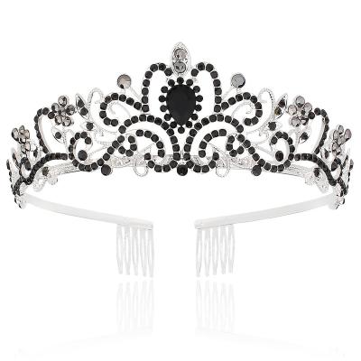 China Crystal Wedding Tiara Zinc Alloy for Women Tiaras for Royal Princess Girls Queen Crown Headband Metal Tiara for Bride Headpieces Birthday for sale