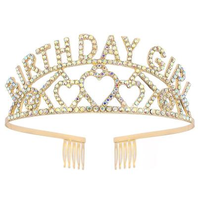 China Birthday Zinc Alloy Silver Crowns For Women Tiaras Crowns For Girls Rhinestone Crystal Decor Headband Party Decorations for sale