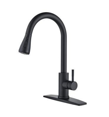 China Pull Out Spray Matte Black Sink Kitchen Faucets With Pull Down Sprayer for sale