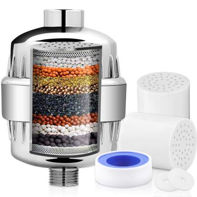 China Needleless 15 Stage Shower Water Filter With Carbon KDF For Hard Water for sale