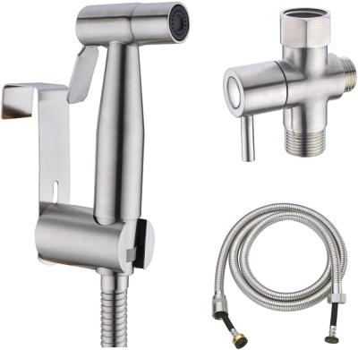 China Modern Handheld Brushed Nickel Toilet Bidet Faucet Sprayer Kit for sale