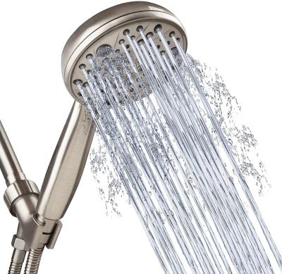 China With Diverter Brushed Nickel High Pressure 8 Sprayers ABS Handheld Shower Head for sale