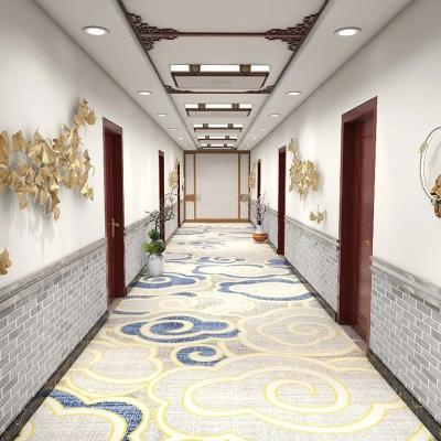 China Corridor Family Hotel Waterproof Unique Design Customized Chinese Style Vintage Waterproof And Anti-fouling Carpet for sale