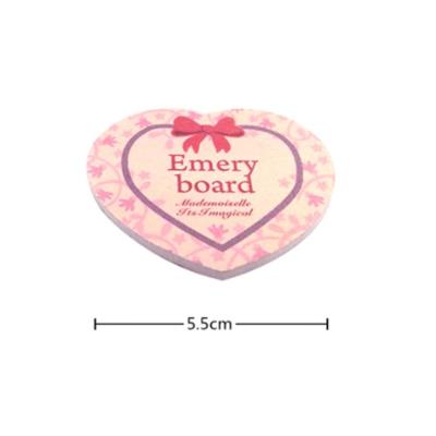 China Nail Salon Heart Emery Board Nail File Mini Nail File Pink Color for sale