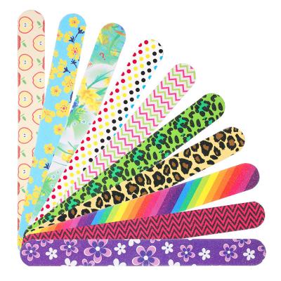 China Promotion Good Quality Nail Care Or Nail File Shine Colored Printed Emery Board Double Sided 180/240 Grit for sale