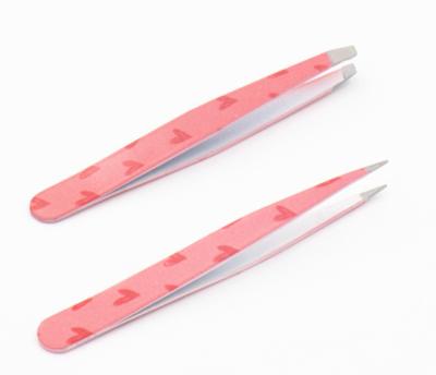 China Popular Eyebrow Tweezers Set With Leather Case Stainless Steel Tweezers Set for sale