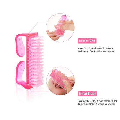 China NAIL Plastic Nail Cleaning Brush with Handle for sale