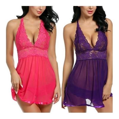 China TaoYan 4XL Spandex/Polyester Sexy Hot Transparent Women Lingerie Nightwear for sale