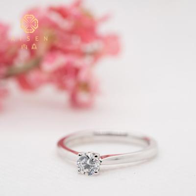 China High Quality Romantic CVD 0.7ct HPHT Polishing Lab Developed Diamonds Round White Gold Diamond Ring For Jewelry for sale