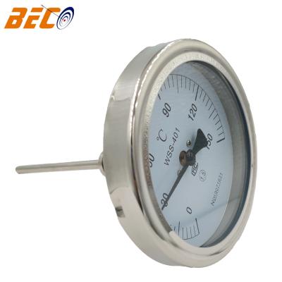 China Beco 100mm Industrial Stainless Steel Bimetal Thermometer Gas Oven Thermometer for sale